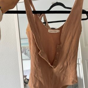 Nude ribbed bodysuit